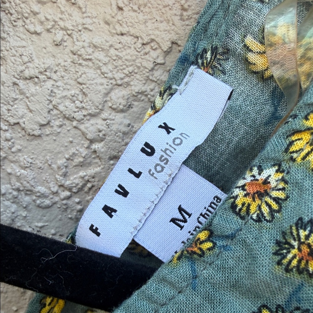 FAVLUX Green Floral Wrap Blouse - Picture 2 of 8